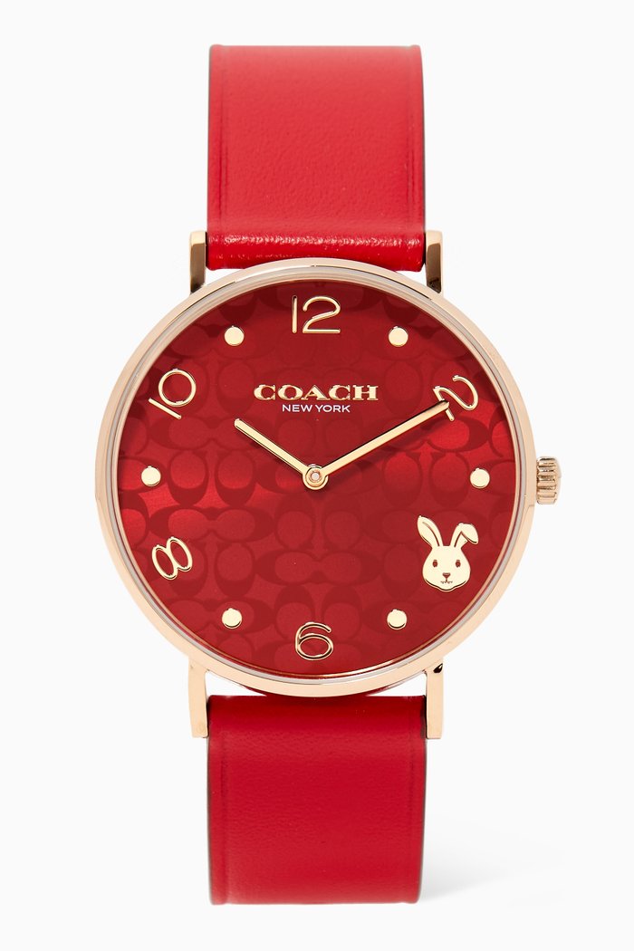 

Perry Quartz Stainless Steel & Leather Watch, 36mm, Red