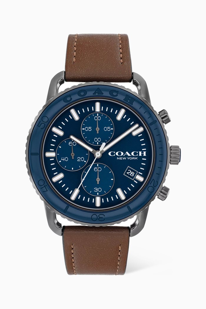 

Cruiser Quartz Leather Watch, 44mm, Brown