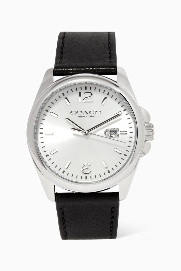 

Greyson Quartz Stainless Steel & Leather Watch, 41mm, Black