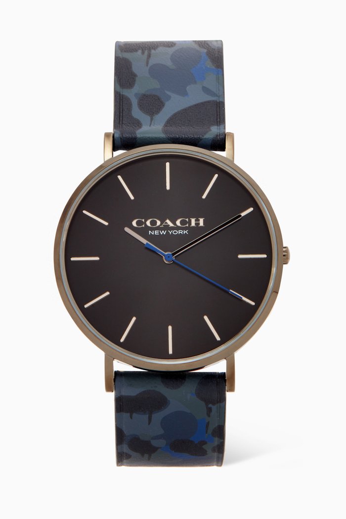 

Charles Quartz Leather Watch, 41mm, Blue