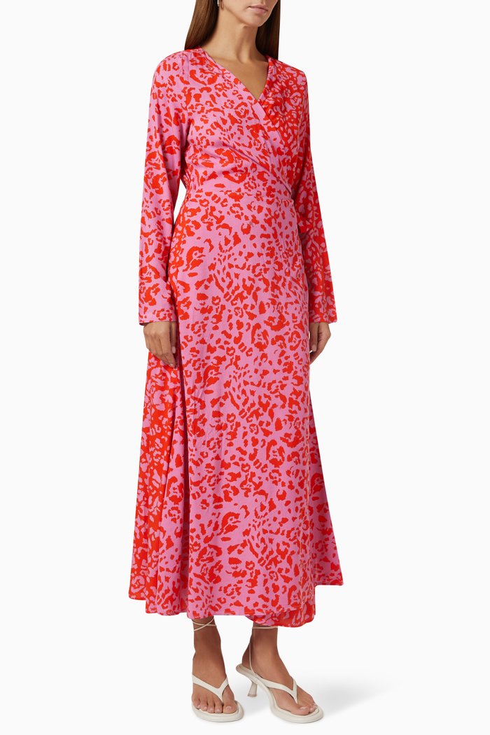 

Zsa Zsa Animal-print Midi Wrap Dress in Viscose, Multicolour