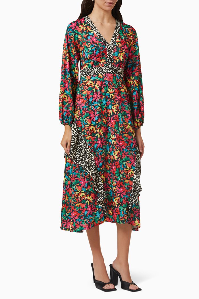 

Spliced Maxi Dress in Viscose Blend, Multicolour