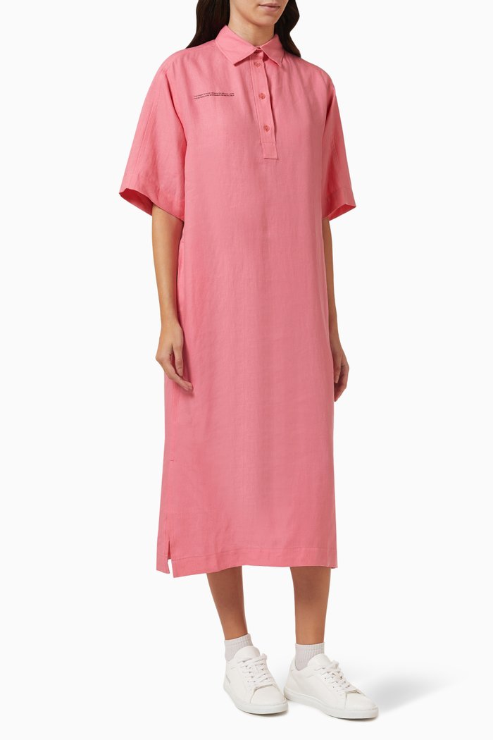 

Kaftan Dress in Aloe Linen, Pink
