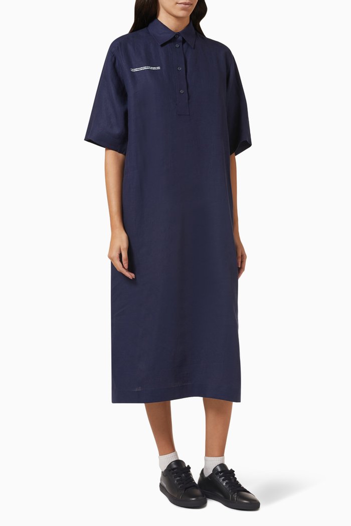 

Kaftan Dress in Aloe Linen, Blue