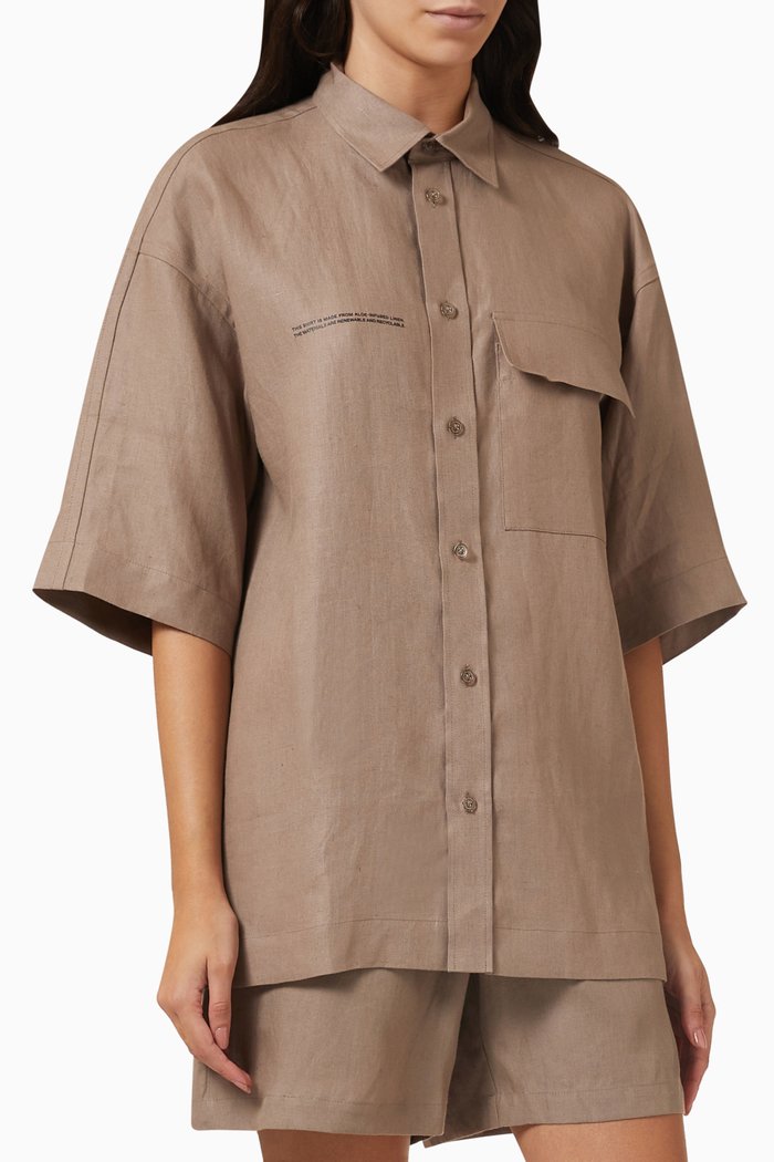 

Aloe Linen Short Sleeve Shirt, Neutral