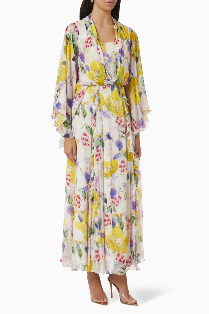

Cowl-neck Maxi Dress in Chiffon, Yellow