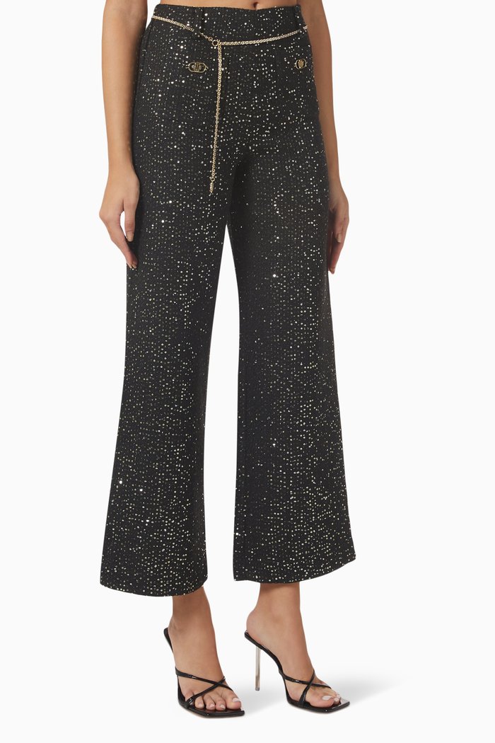 

Pirosele High-waisted Pants in Tweed, Black