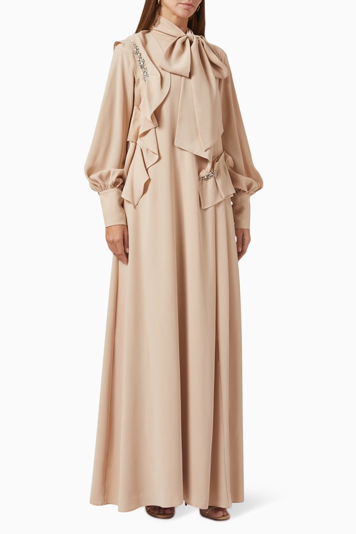 

Crystal-embellished Maxi Dress, Neutral