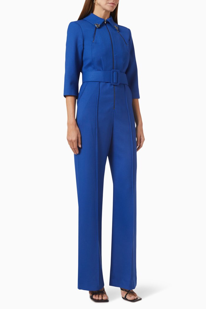 

Crystal-embellished Jumpsuit, Blue