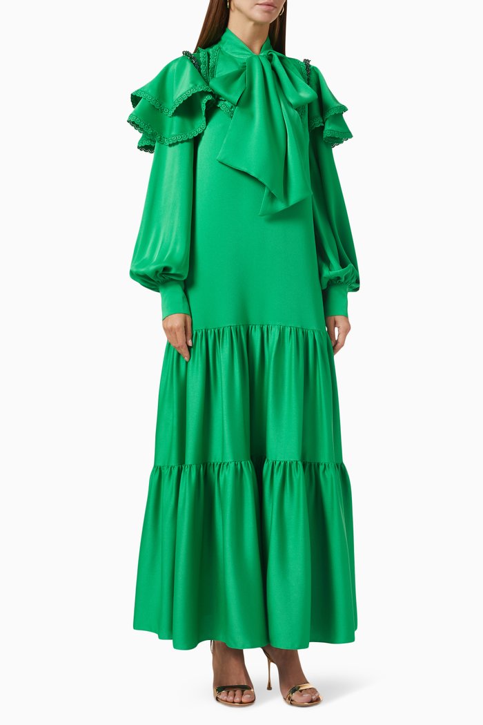 

Oversized Bow Maxi Dress, Green