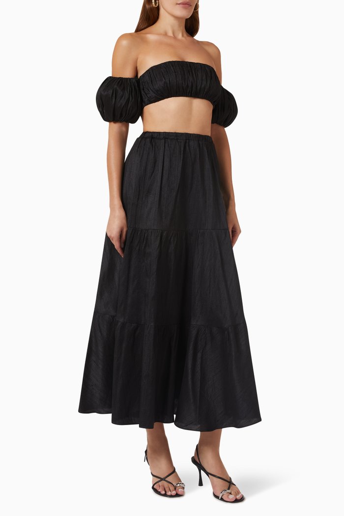 

Mia & Isabelle Set in Silk, Black