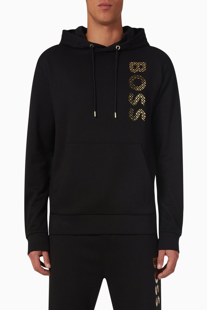 

Seeger Logo Hoodie in Cotton, Black