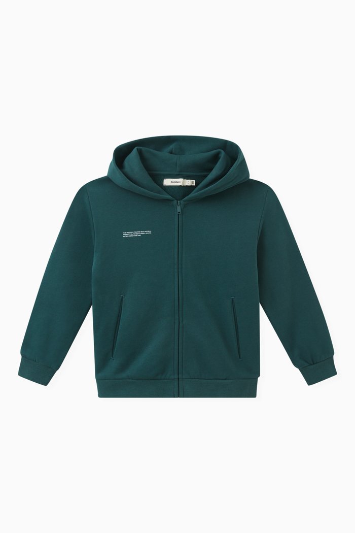 365 Zipped Hoodie in Organic Cotton, Green