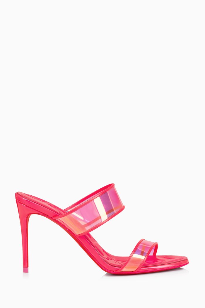 

Just Loubi 85 Sandals in Pearlescent Patent Leather & PVC, Pink