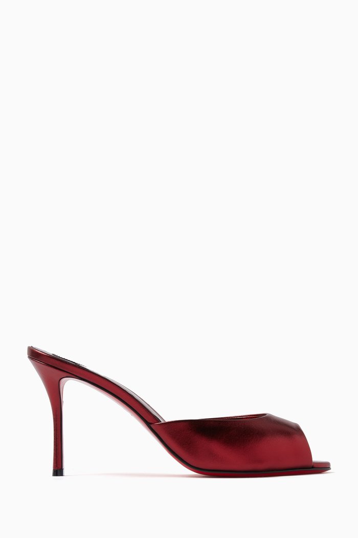 

Me Dolly 85 Mules in Laminated Leather, Red