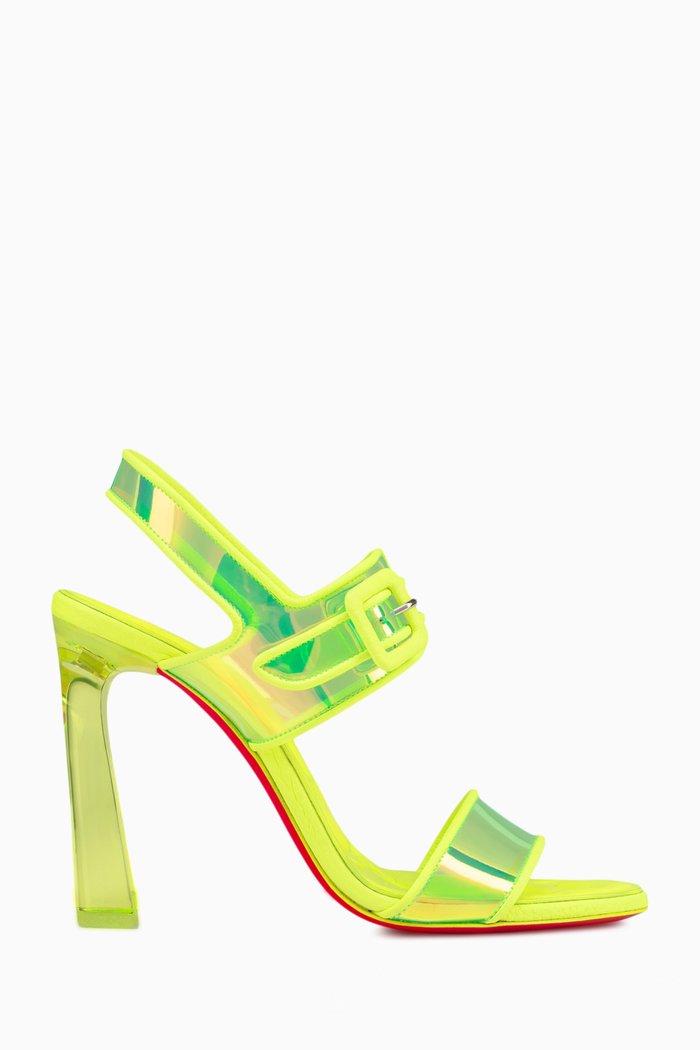 

Loubi Duniss 100 Sandals in Leather and PVC, Yellow
