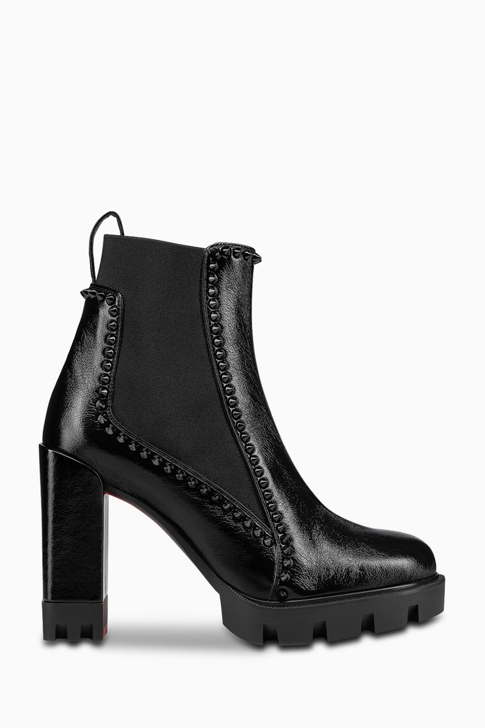 

Out Line Spike Lug 100 Boots in Naplak Leather, Black