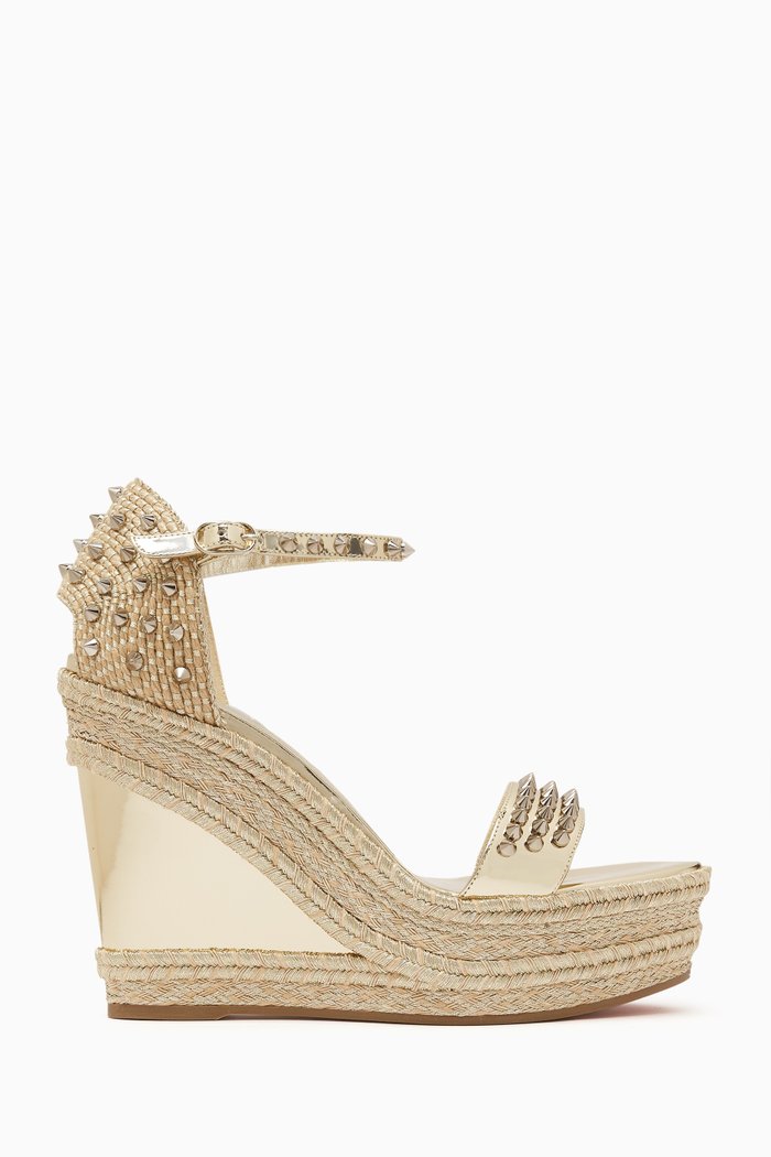 

Madmonica 120 Wedge Sandals in Nappa Leather, Gold