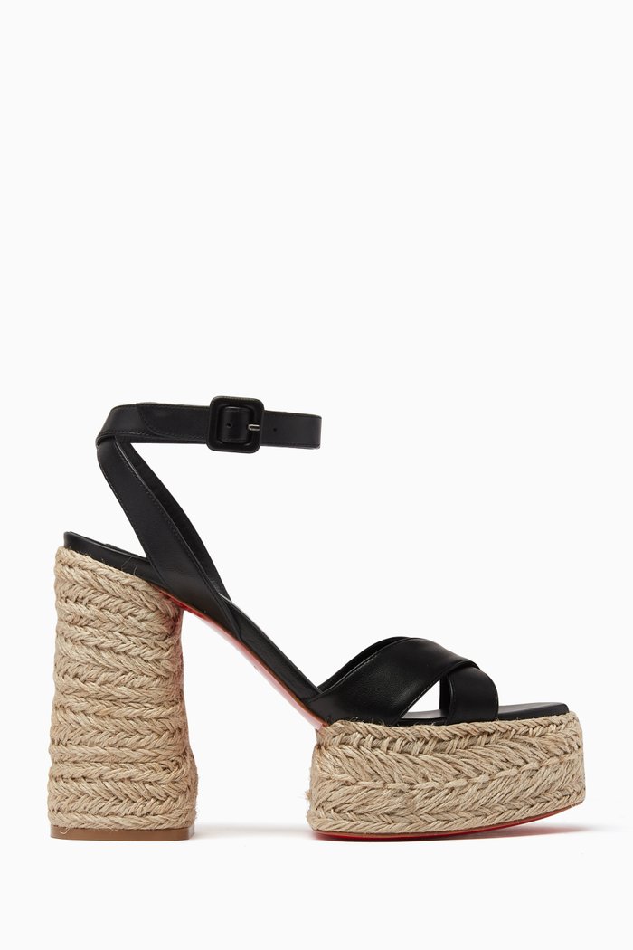 

Super Mariza 130 Platform Sandals in Nappa Leather, Black