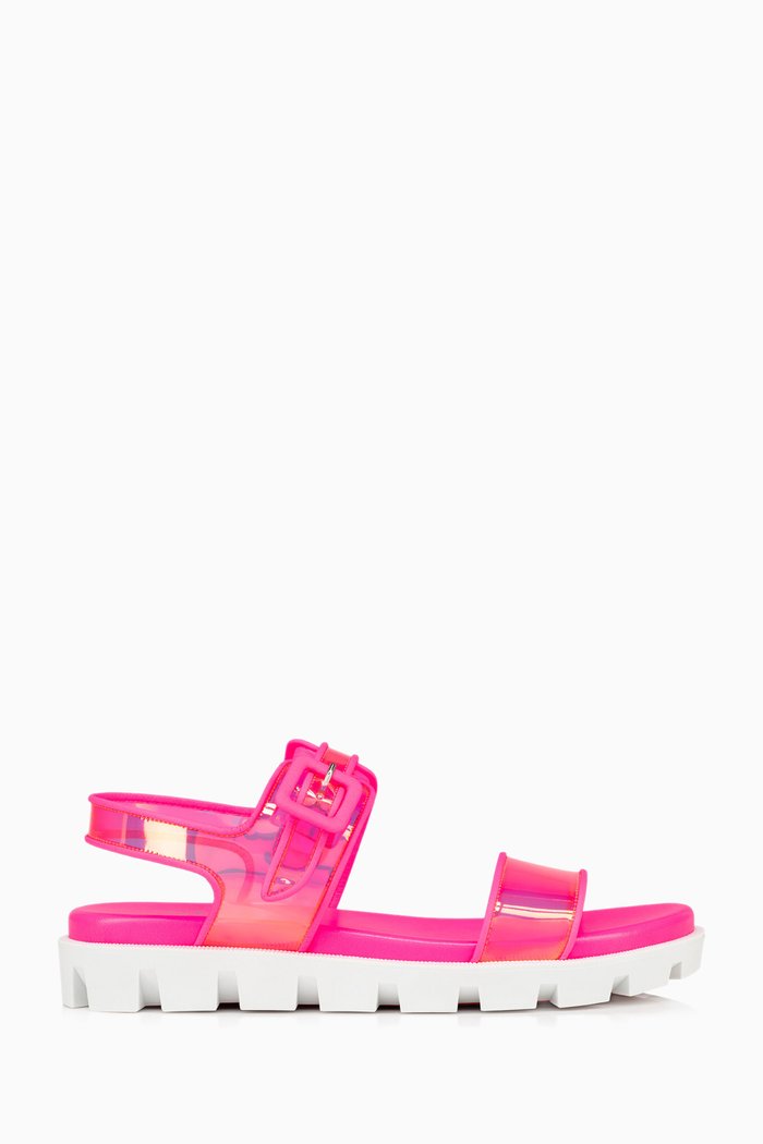 Duniss Cool Flat Sandals in PVC, Pink