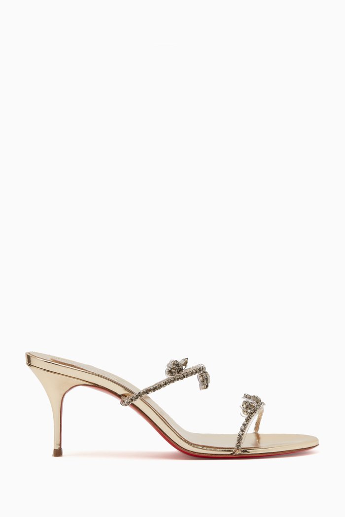 Just Queen 70 Sandals in Leather & PVC, Metallic