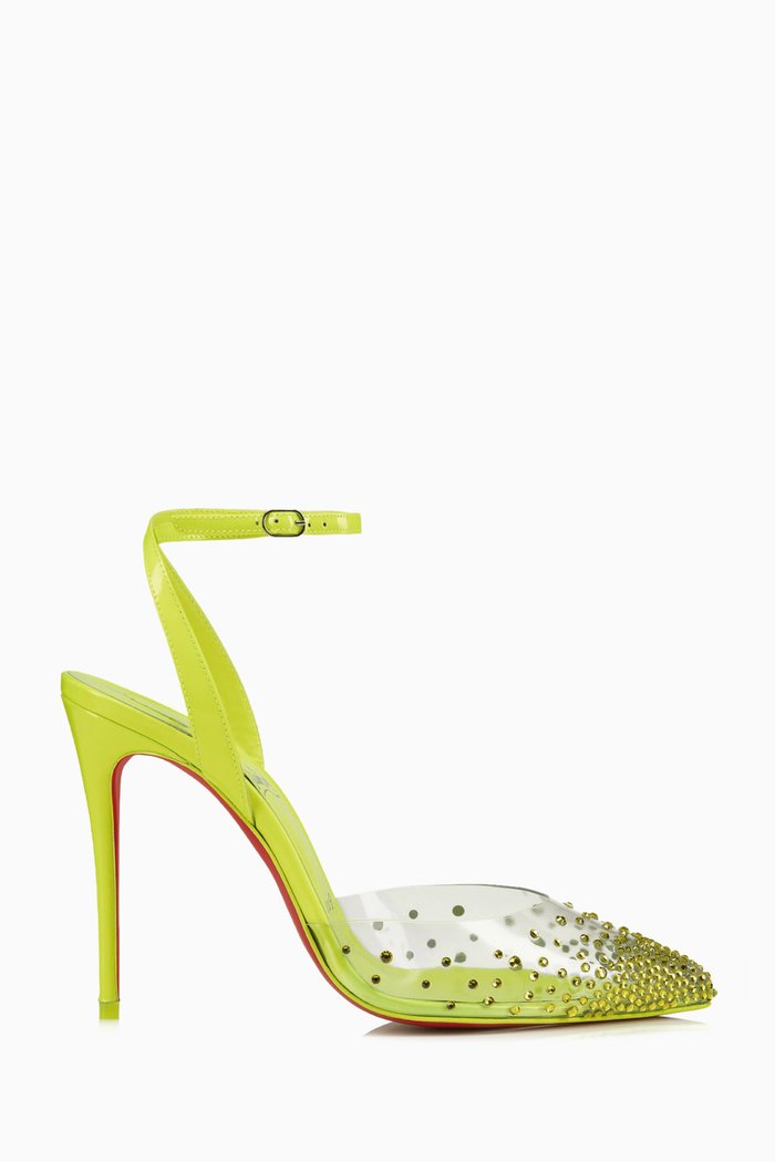 

Spikaqueen 100 Crystal-embellished Pumps in PVC, Yellow