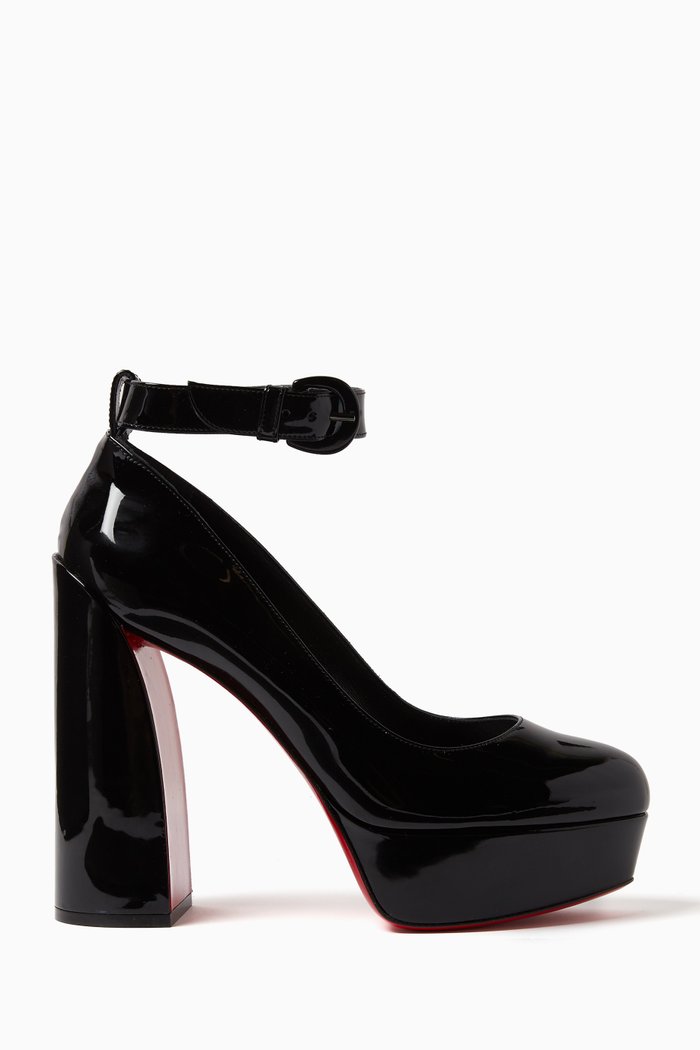 Movidastrap 130 Slingback Pumps in Patent Leather, Black