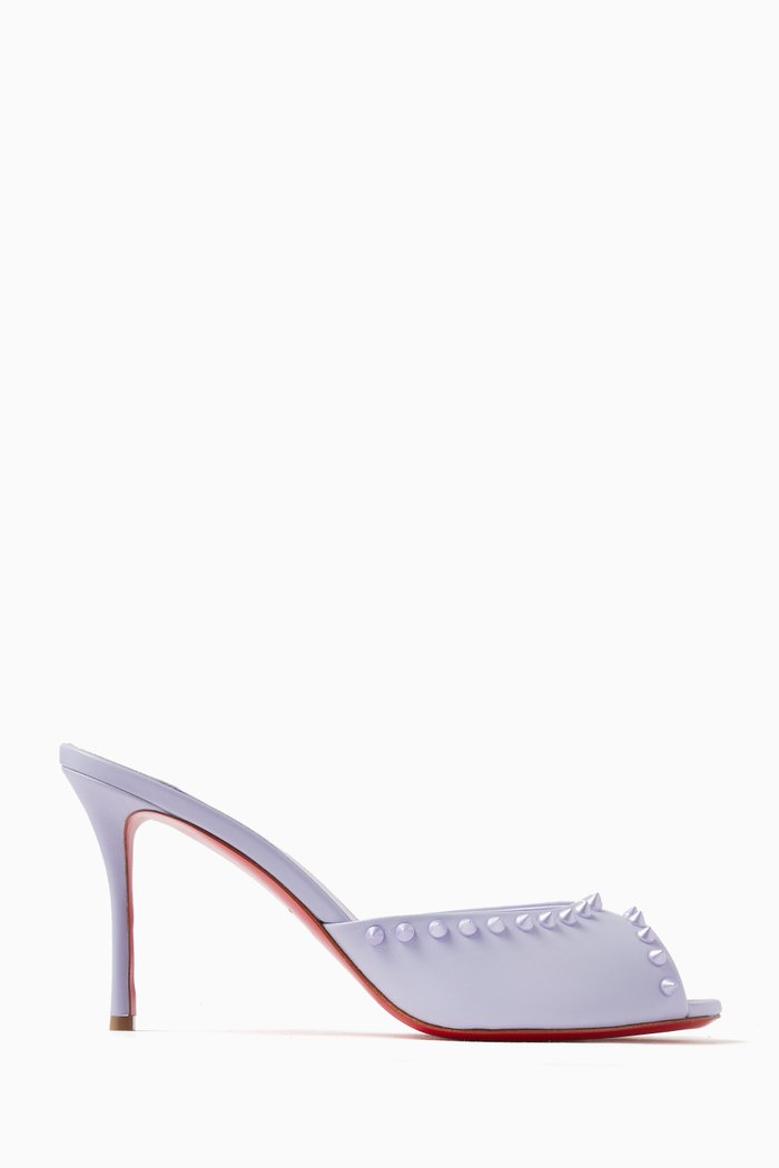 Me Dolly Spike 85 Mules in Nappa Leather, Purple