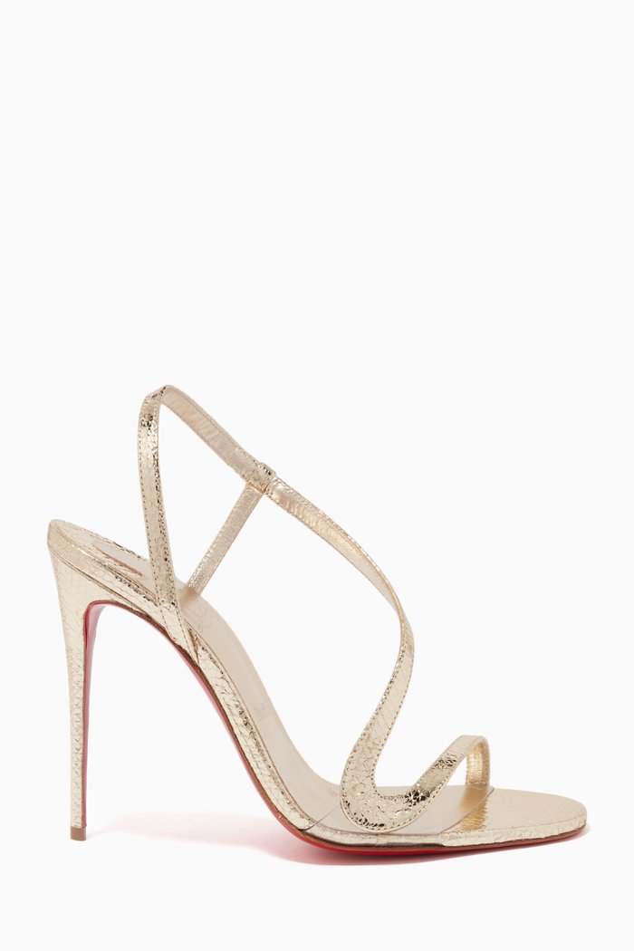 

Rosalie Strass 100 Sandals in Specchio Leather, Gold