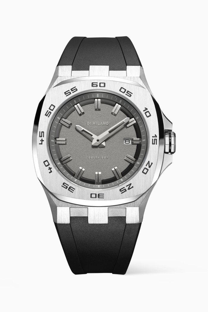 

Thunder Delta 001 Quartz Stainless Steel & Rubber Watch, 41.5mm, Silver