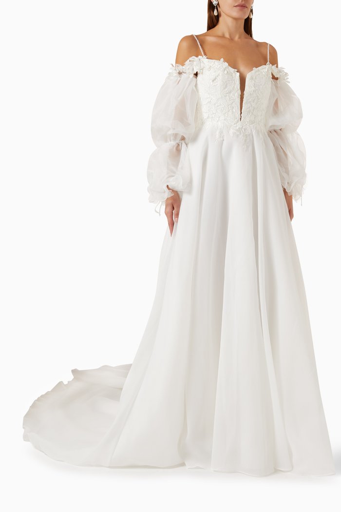

Turia Wedding Dress in Organza, Neutral