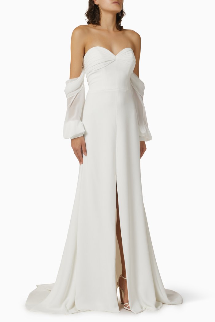 Malina Mermaid Wedding Dress in Crêpe, Neutral