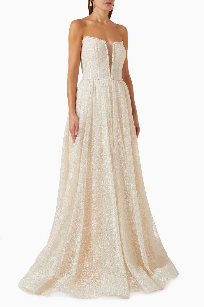 

Jinan Wedding Dress in Crêpe, Gold