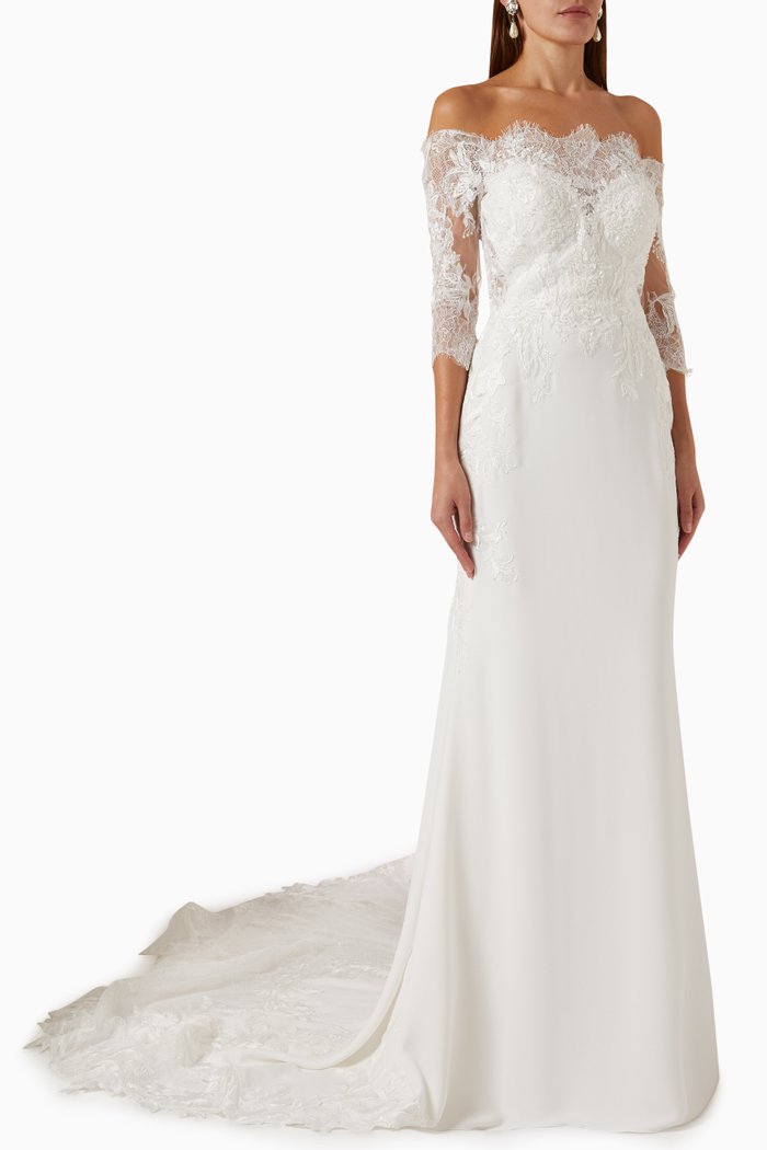 

Siza Wedding Dress in Crêpe, Neutral