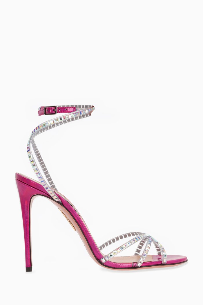 

Dance Plexi Sandals in PVC and Leather, Pink