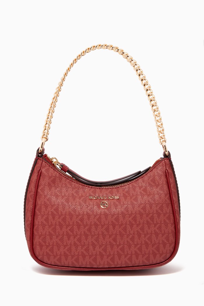 

Jet Set Charm Small Shoulder Bag in Signature Monogram Canvas, Red