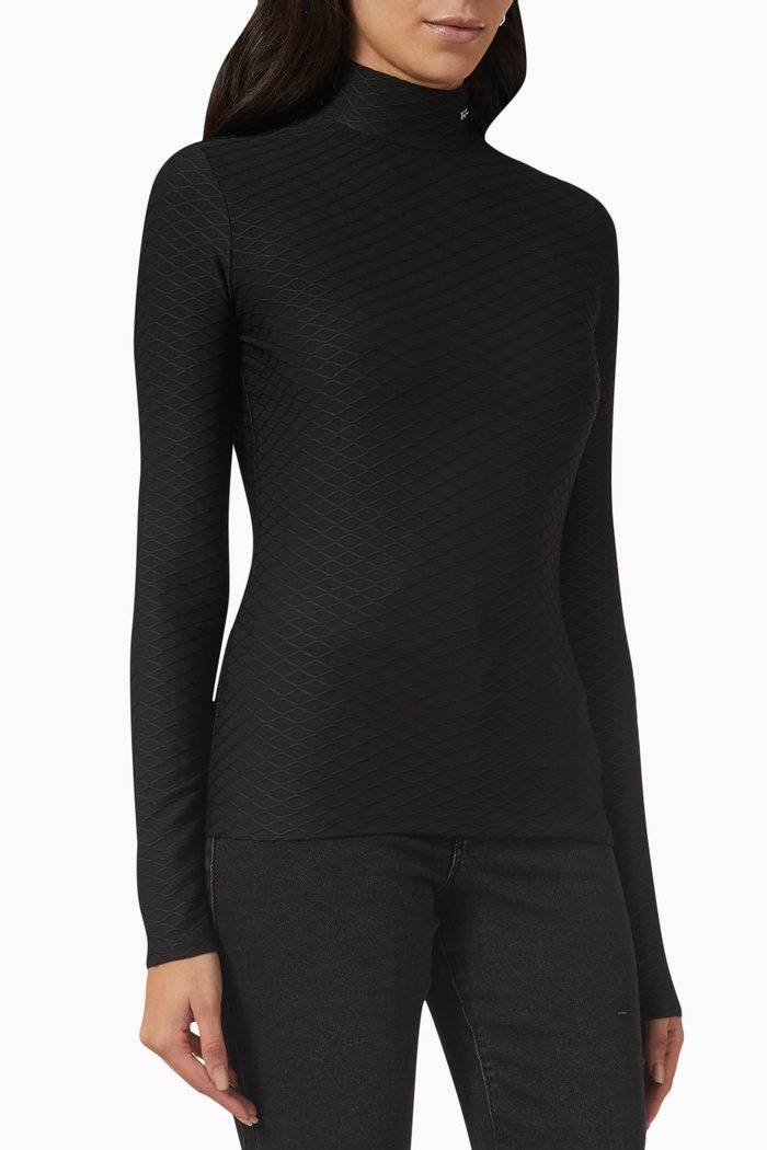 

Logo-embroidered Top in Technical Fabric, Black