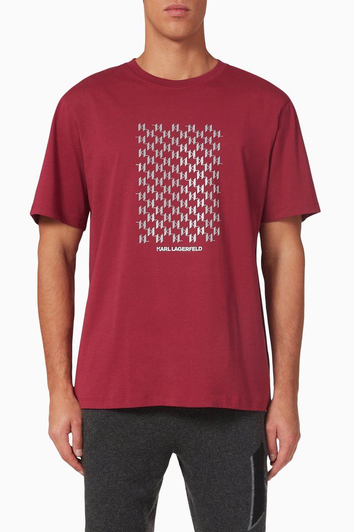 

Reflective Logo T-shirt in Organic Cotton, Red
