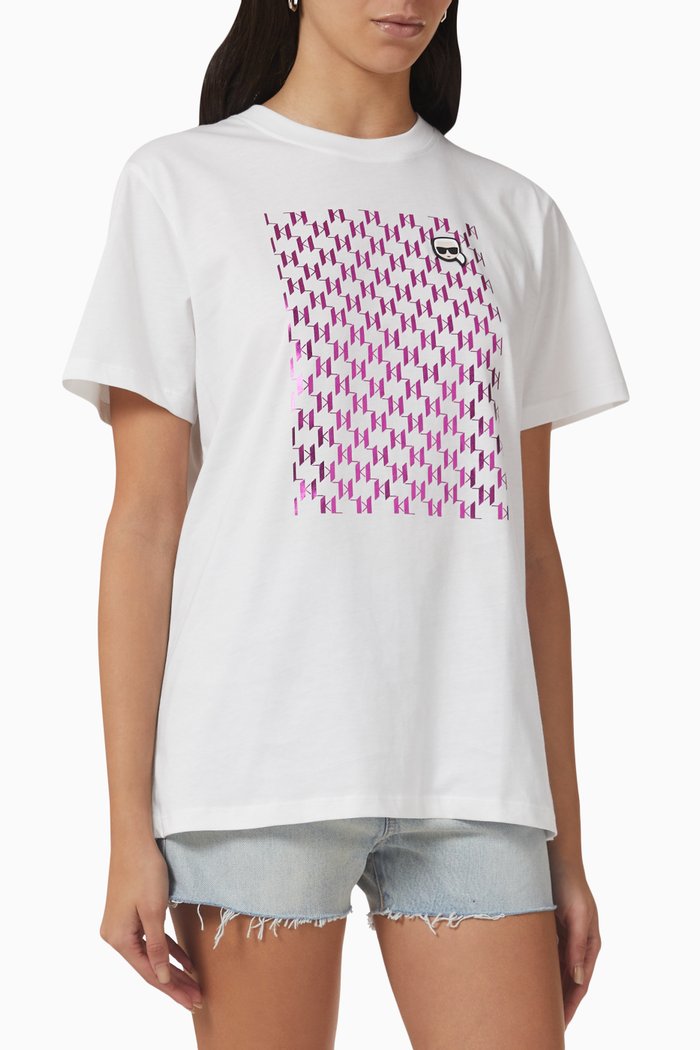 

Ikonik Metalllic Monogram T-shirt in Organic Cotton, White