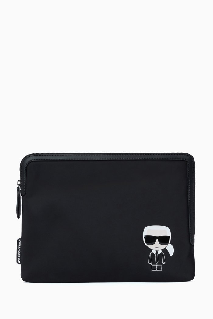 

K/Ikonik Laptop Pouch in Recycled Nylon, Black