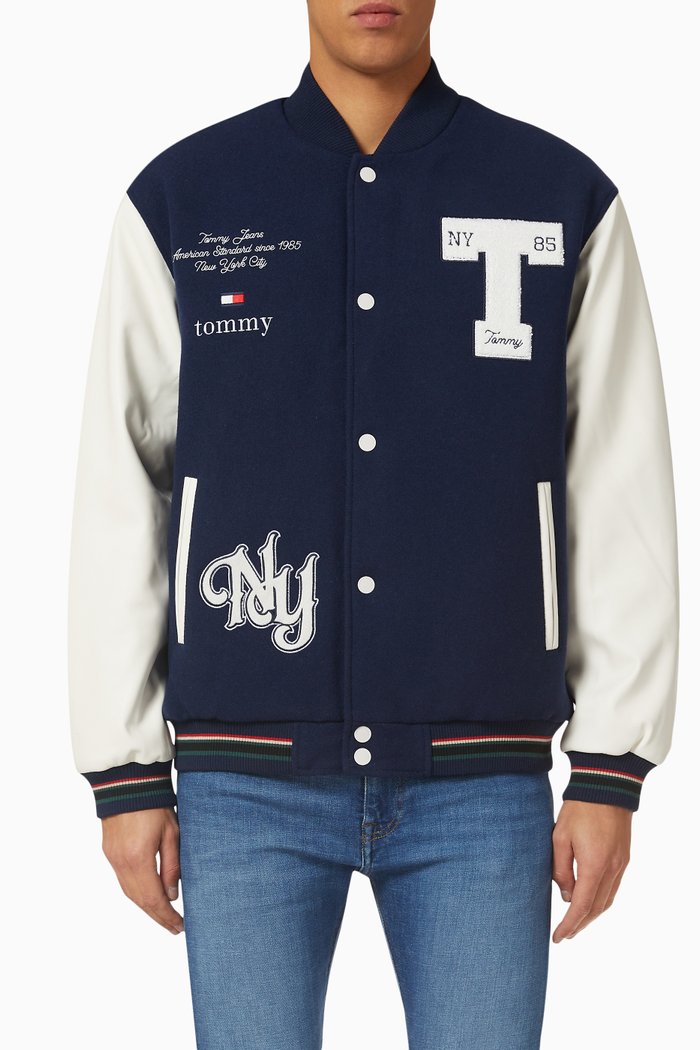 

Reversible Jacket in Wool Blend, Blue