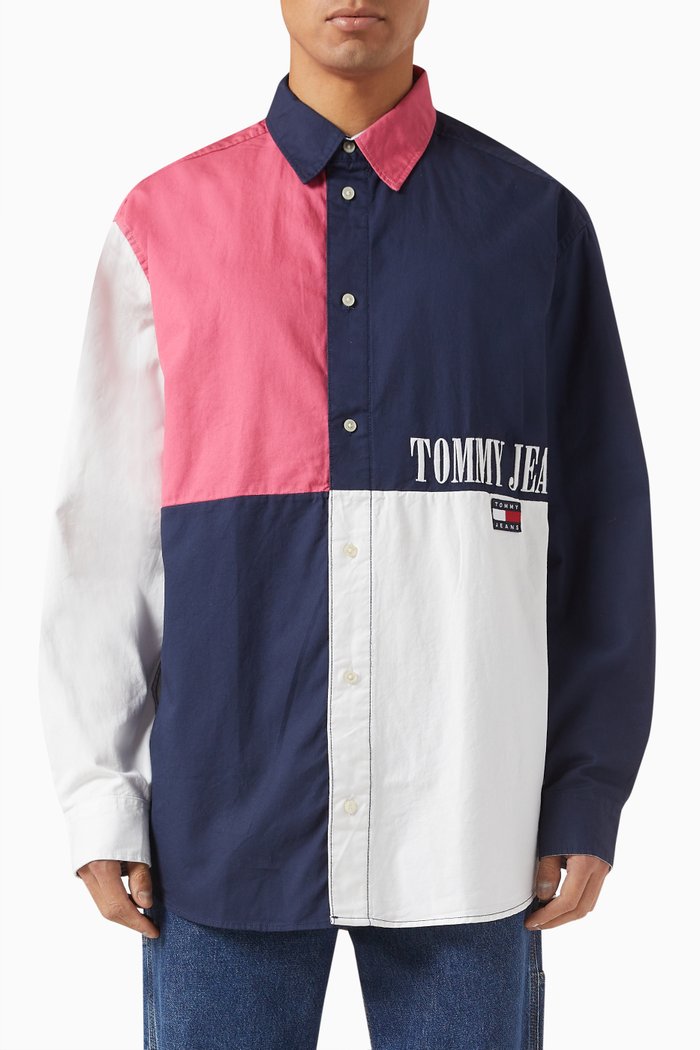 

TJM Archive Colour-block Shirt in Cotton, Multicolour