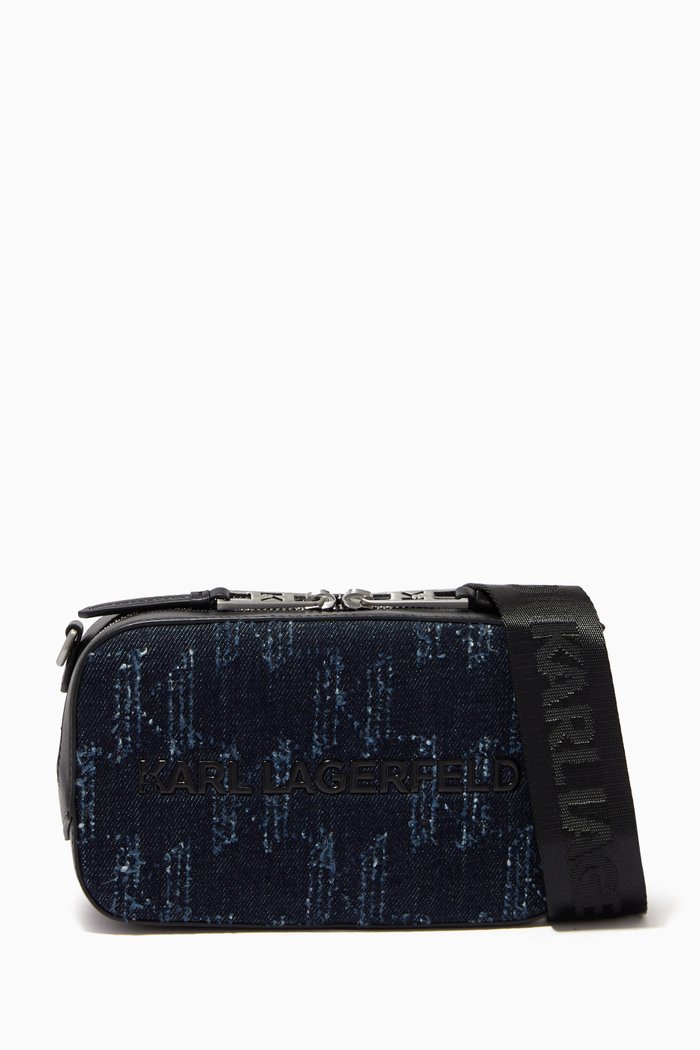 

K/Skuare Monogram Camera Bag in Denim, Blue