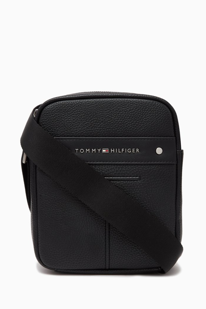 

Mini TH Central Crossbody Bag in Faux-leather, Black