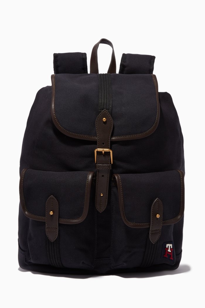 

TH Modern Monogram Backpack in Cotton-corduroy, Blue