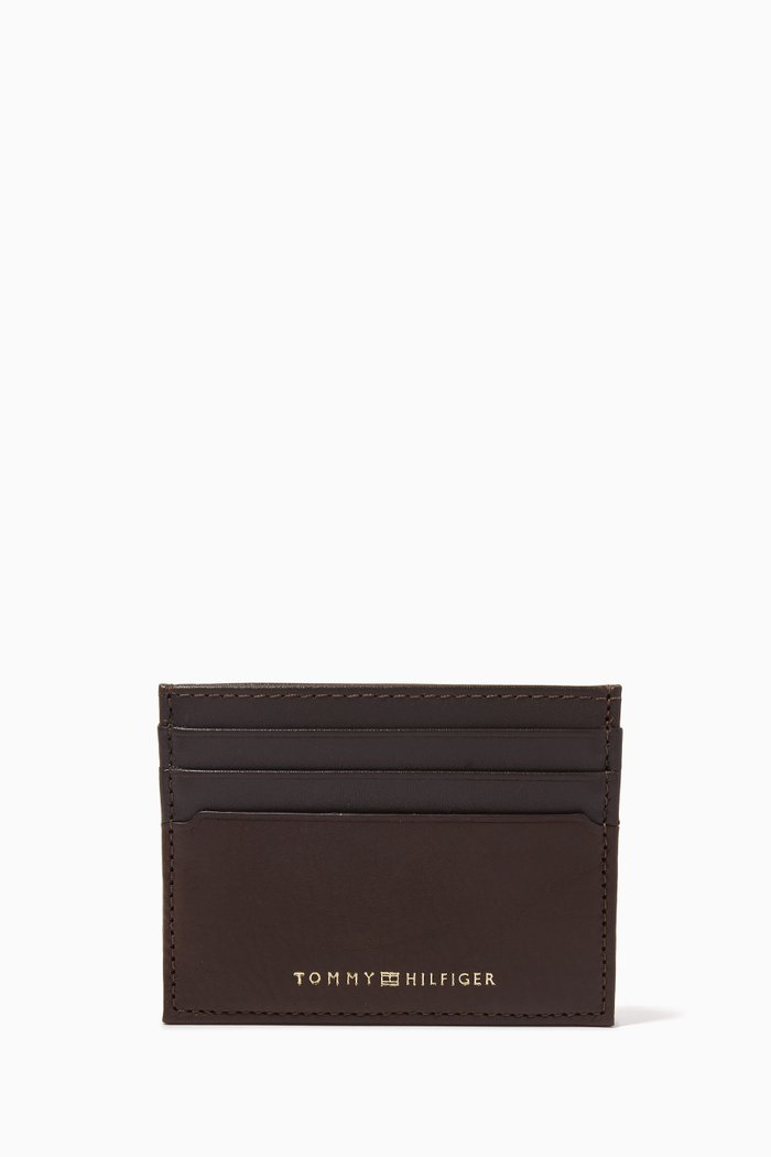 

Logo Cardholder in Premium Leather, Brown