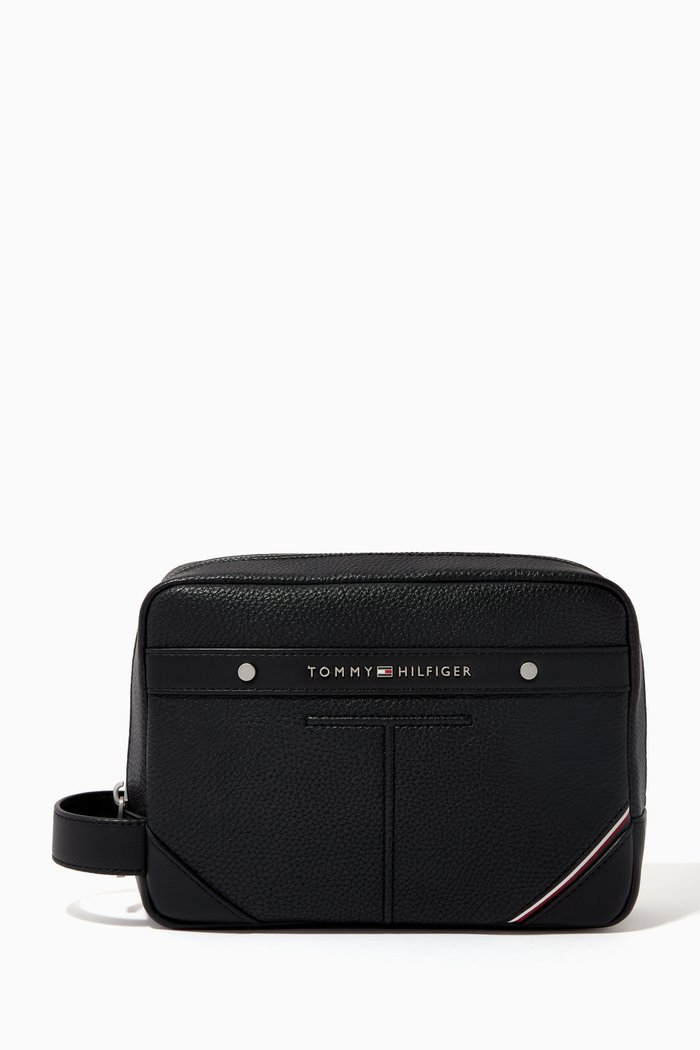

Logo Zipped Washbag, Black