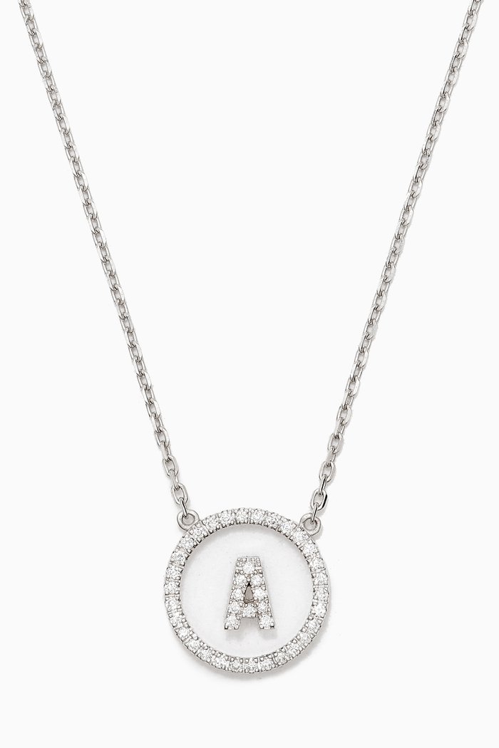 

A2Z "A" Letter Diamond Crystal Necklace in 18kt White Gold