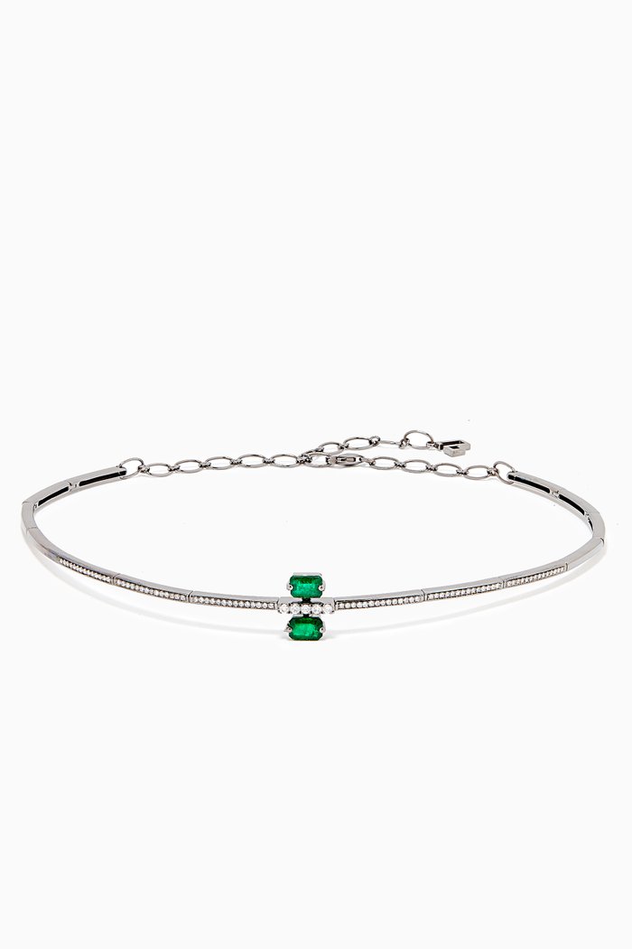 

Linette Scala Emerald Diamond Choker in 18kt Gold, Green