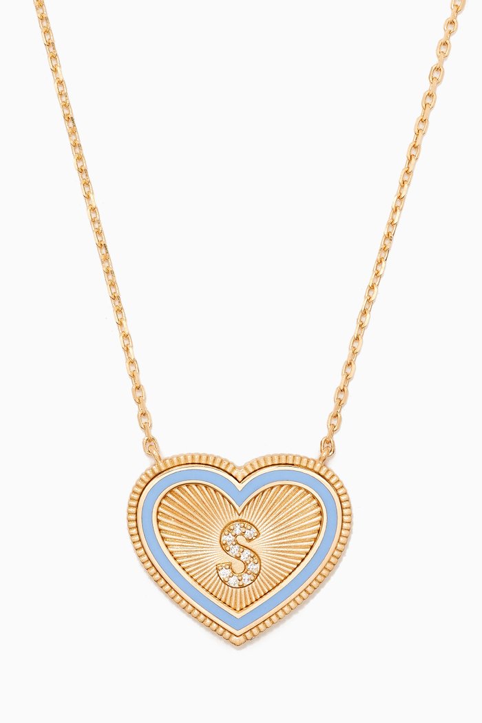 

A2Z "S" Letter Heart-shaped Diamond Necklace in 18kt Yellow Gold